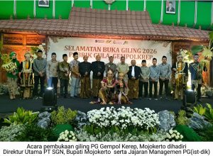 Buka Giling PG Gempolkrep Mojokerto 2026, Target Produksi Gula 80 Ribu Ton